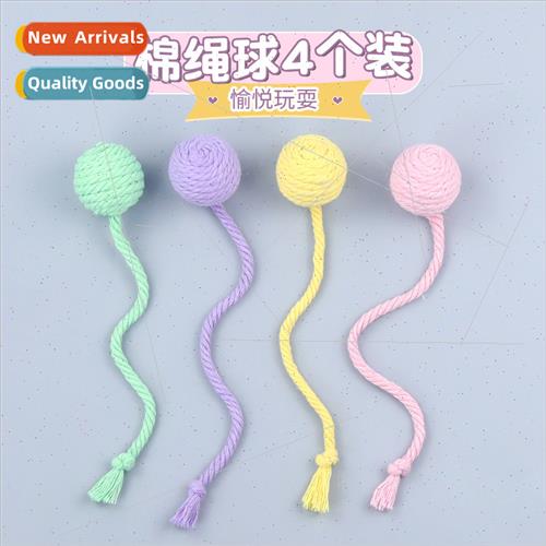 Hangable cat toys self high boredom sisal ball kten teasing