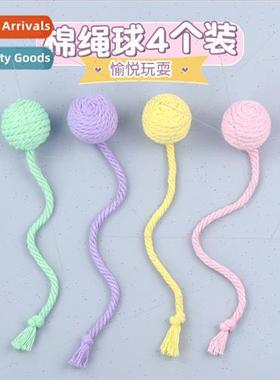 Hangable cat toys self high boredom sisal ball kten teasing