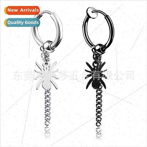 Korea Premium Tassel Chain Earrings Tanium Steel Dangling Ea