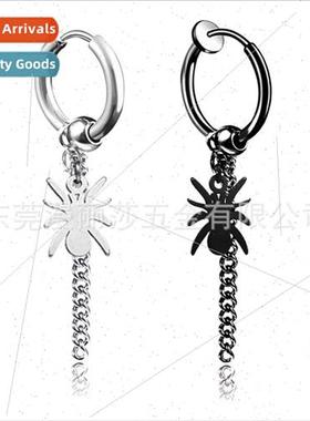 Korea Premium Tassel Chain Earrings Tanium Steel Dangling Ea