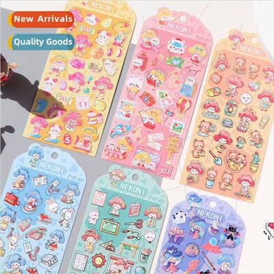 Cute ltle puffy goo goo card bear rabb cat laser waterproPVC