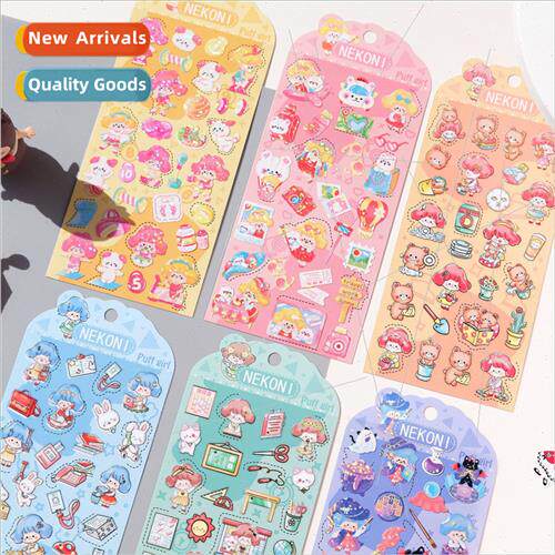 Cute ltle puffy goo goo card bear rabb cat laser waterproPVC