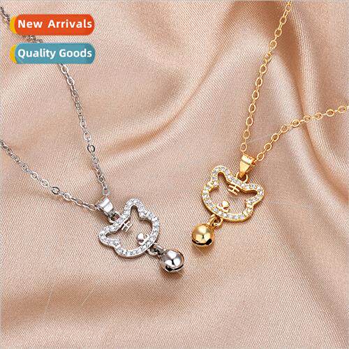 pendant hollow small tiger full diamonds bell necklace girls