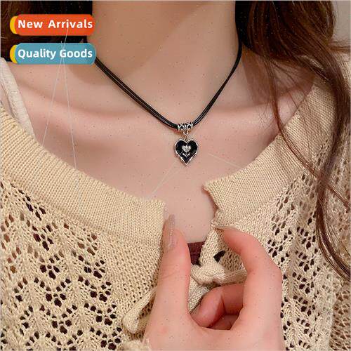 Love oil drop flower double leather rope necklace fashion ne