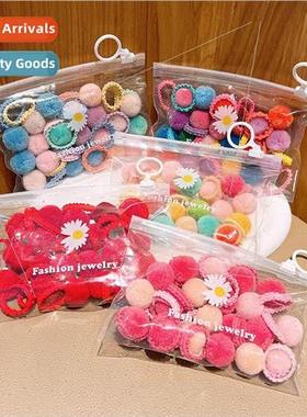 Children hair rope plush ball hair bcute rubber bltle girl h
