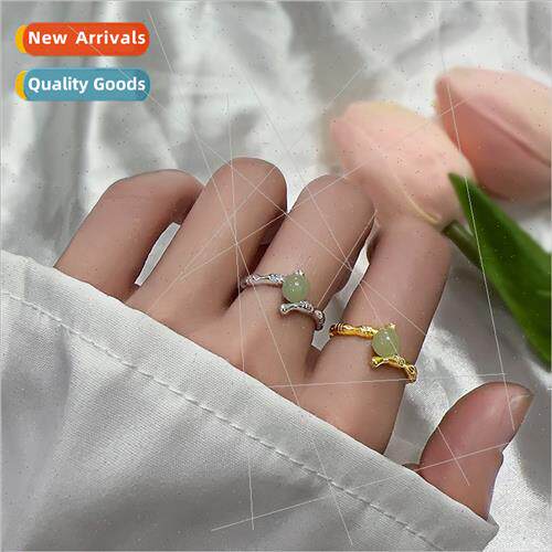 Bamboo Ring Vintage Bamboo Index Finger Ring Sense Green Jad