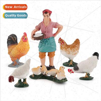 Mini happy farm poultry animal model simulation hen rooster