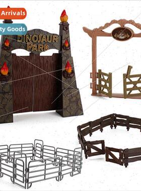 dinosaur animal world sandbox accessories model fence gate s
