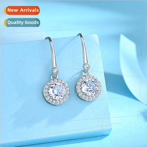 New colorful round zirconia ear hook earrings适用women luxur