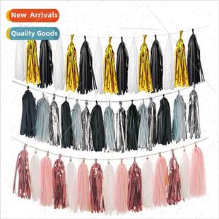 Europe new pet aluminum film paper tassels birthday party su