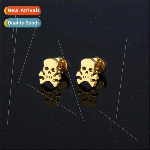 Stainless steel casting earrings retro dark wind skull earri