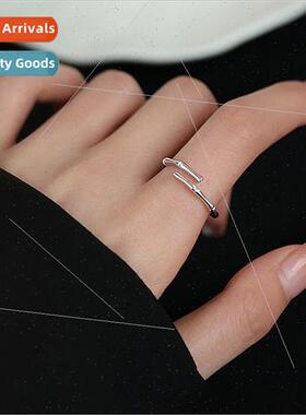 Bamboo ring female tide simple festival bamboo open ring stu