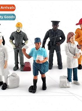 Solid microscopic figure model simulation firefighter pilot