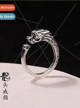 Dragon head ring men women Thai silver vintage nativy handso