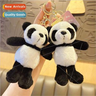 Panda keychain plush toy bag charm couple small doll gift do
