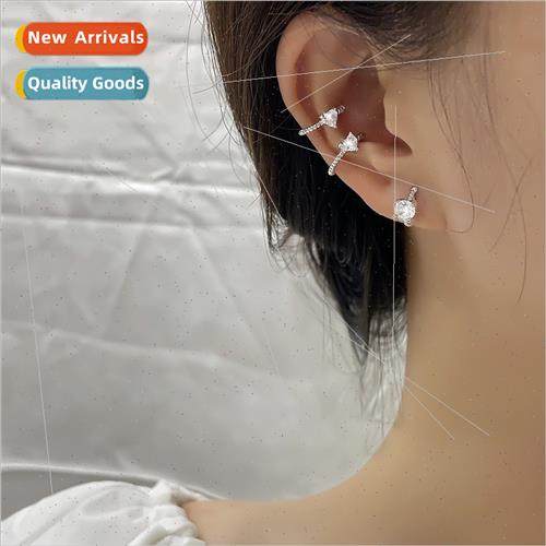 Women whout ear holes twist love heart ear clips simple sing