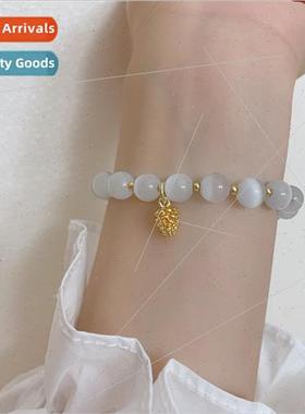 Cat eye stone pine cone beauty head bracelet female summer i
