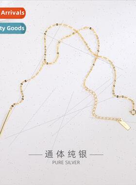 925 silver Korea sequins Y word necklace simple one word tas