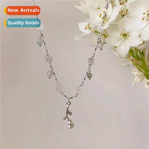 French new hollowed out roses patchwork necklace female nich