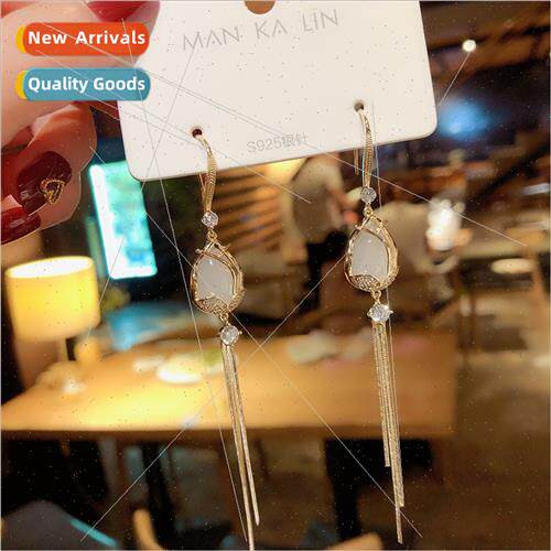 Long tassel earrings female Korea retro tulip flower ear jew