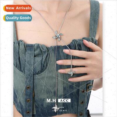 Oil dripping small windmill sweater chain Spice Girls niche