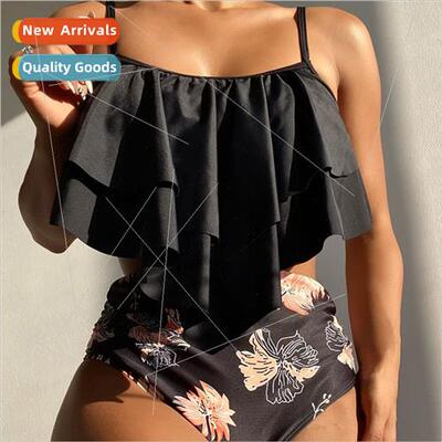 2023 new wh bra pads conservative swimsu high waist womens s