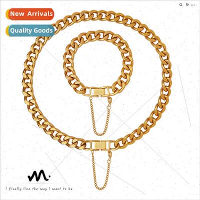 Europe Clasp Bracelet Chunky Chain Hip Hop Tanium Steel Gold