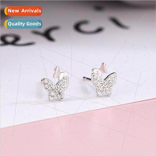 s925 Silver Japan Spiritual Butterfly Earrings Creative Doub