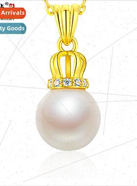 Gold Pearl Crown Necklace Women适用Girlfriend Ladies Birthda