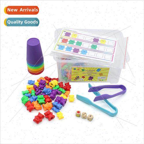 Rainbow six-color weights bear counting math enlightenment t