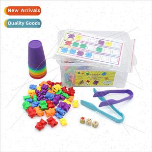 Rainbow six-color weights bear counting math enlightenment t