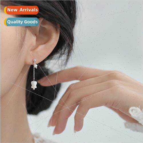 Pearl bell orchid earrings warm elegant cold wind retro Chin