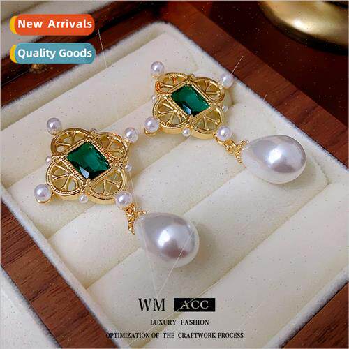 Earrings silver needle zirconia flower pearl earrings wh vin