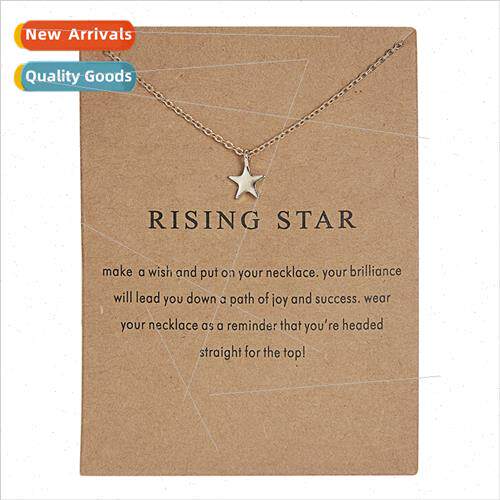 Rising star paper card star alloy necklace Korea minimalist