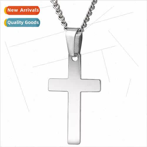 Europe Black Gold 35MM Glossy Stainless Steel Cross Pendant