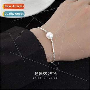 S925 silver sparkling bracelet women niche broken silver a f