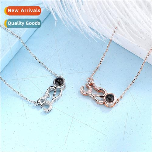Fashion mple Projection Necklace Women 100 Languages 520 Ros