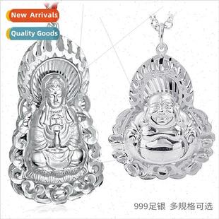 999 silver flame Guanyin pendant Maiya Buddha male pendant s