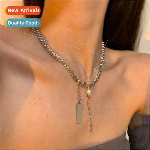 Tanium steel necklace female ins hip-hop ins cold wind colla