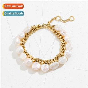 2023 Natural Pearls Double Row Bracelet Europe mple Diamond