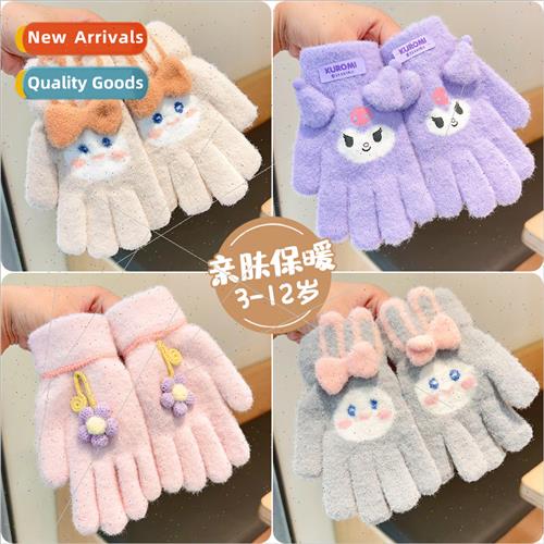 Children gloves boys girls winter wring full package five fi