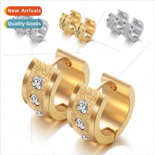 Europe 304 tanium steel gold frosted diamonds hollowed round