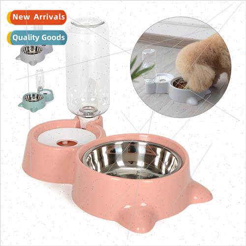 Dog Bowl Cat Bowl Double Mouth Bowl Automatic Waterer No Wet
