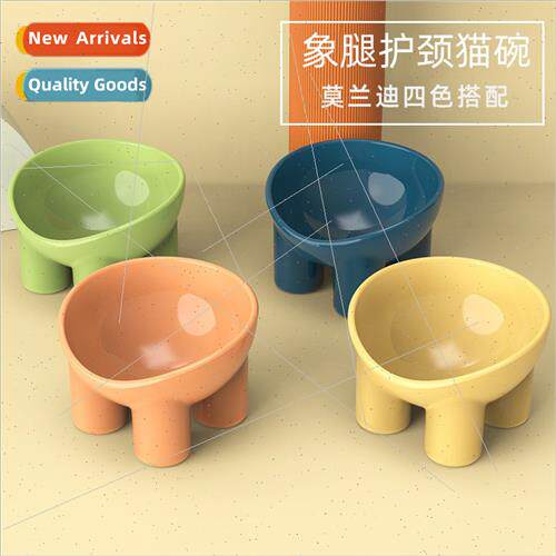 Macaroon Color Elephant Leg Neck Guard Bowl Cat Food Bowl Ca
