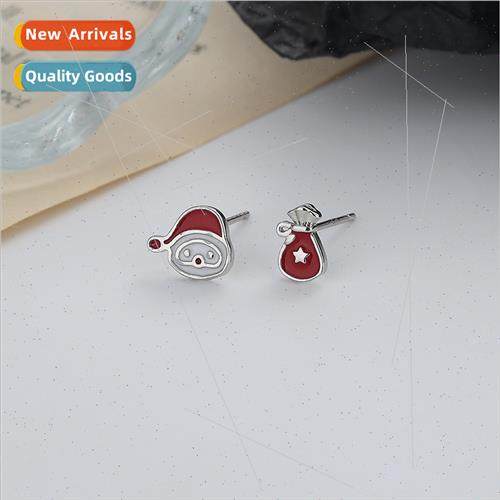 Couple  Bag Santa Earrings Cute Creative Sweet Compact Asymm