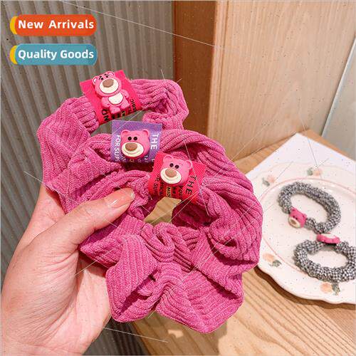 Strawberry Bear Cute Large Intestine Hair Ring Corduroy Head