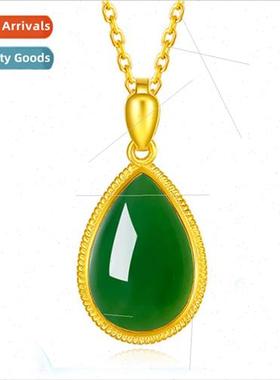 New drop-shaped imation Hotan jasper pendant female delicate