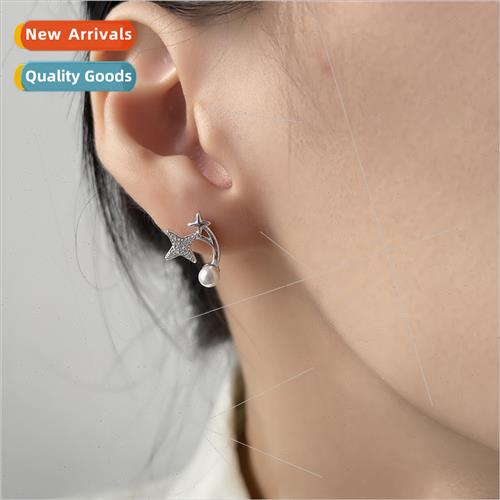 Set zirconia quadruple mangosteen pearl earrings female nich