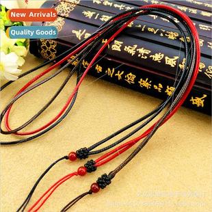 Leather rope agate necklace rope diy hand-woven jade pendant