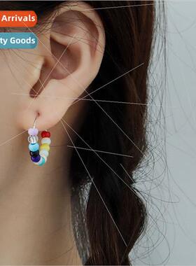 Dopamine Colorful Beaded Earrings Bohemian Clashing Earrings